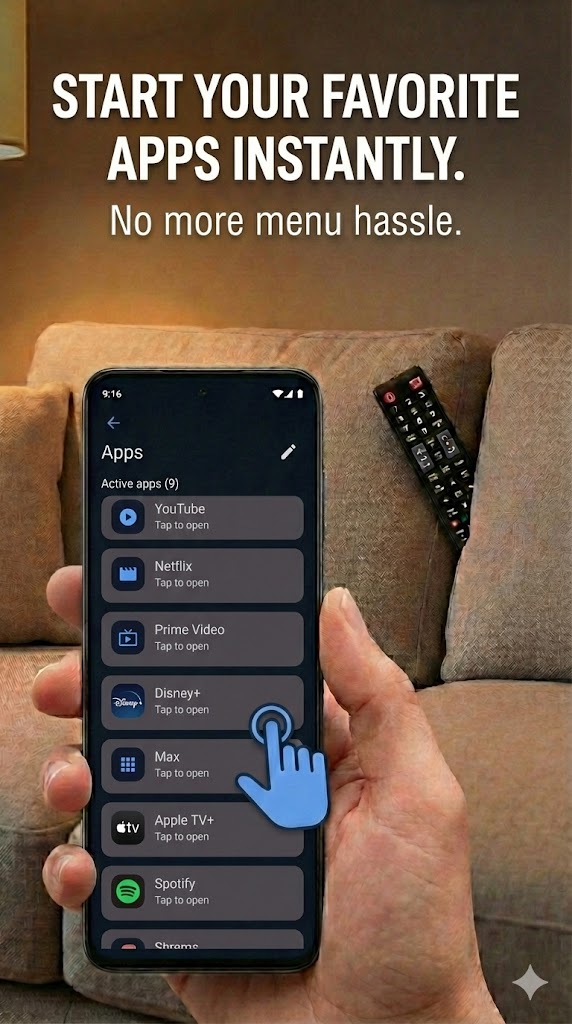 Google TV Custom Remote main view